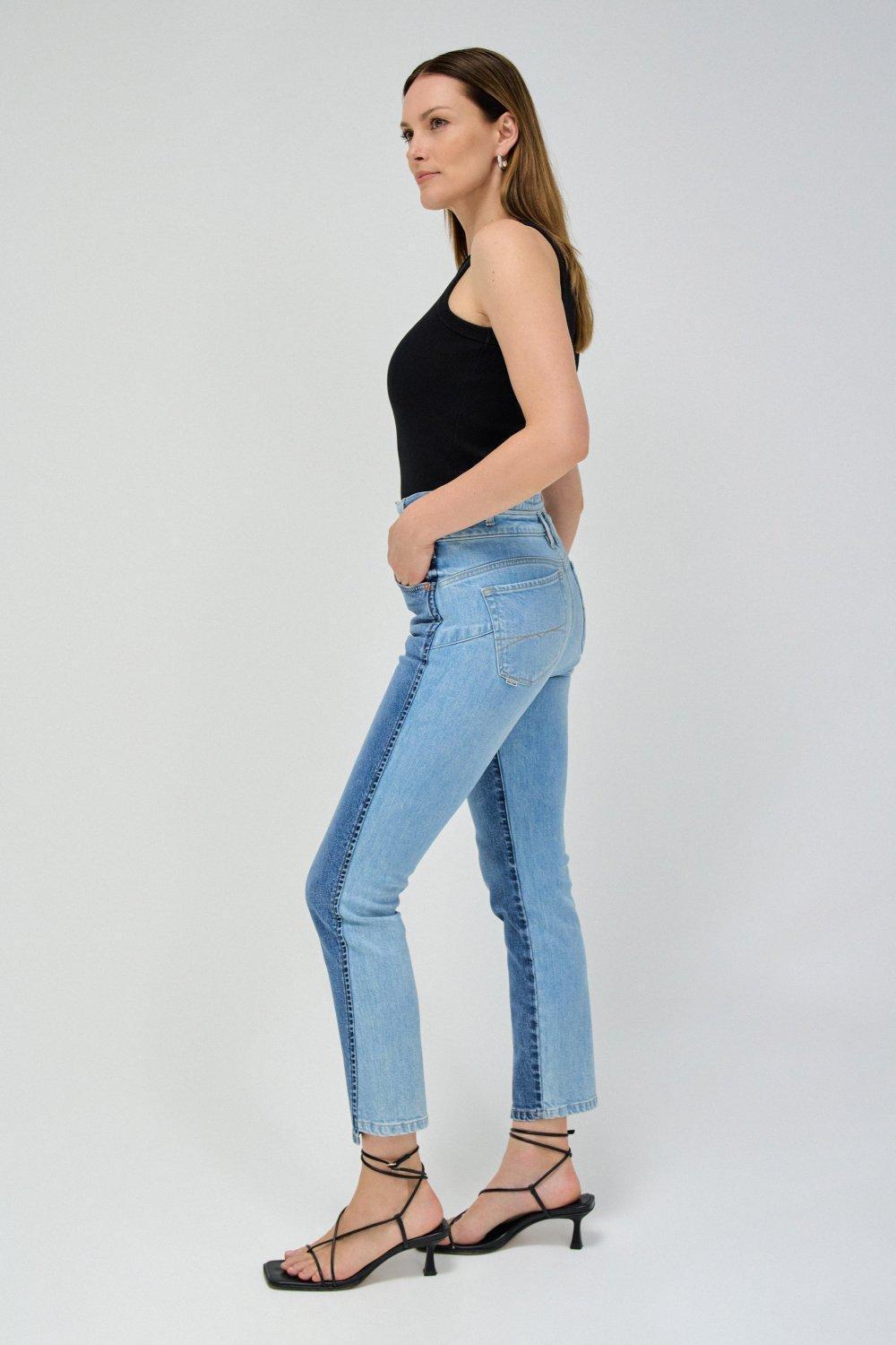Light Wash Ankle-Length Jeans, Blue, large image number 2
