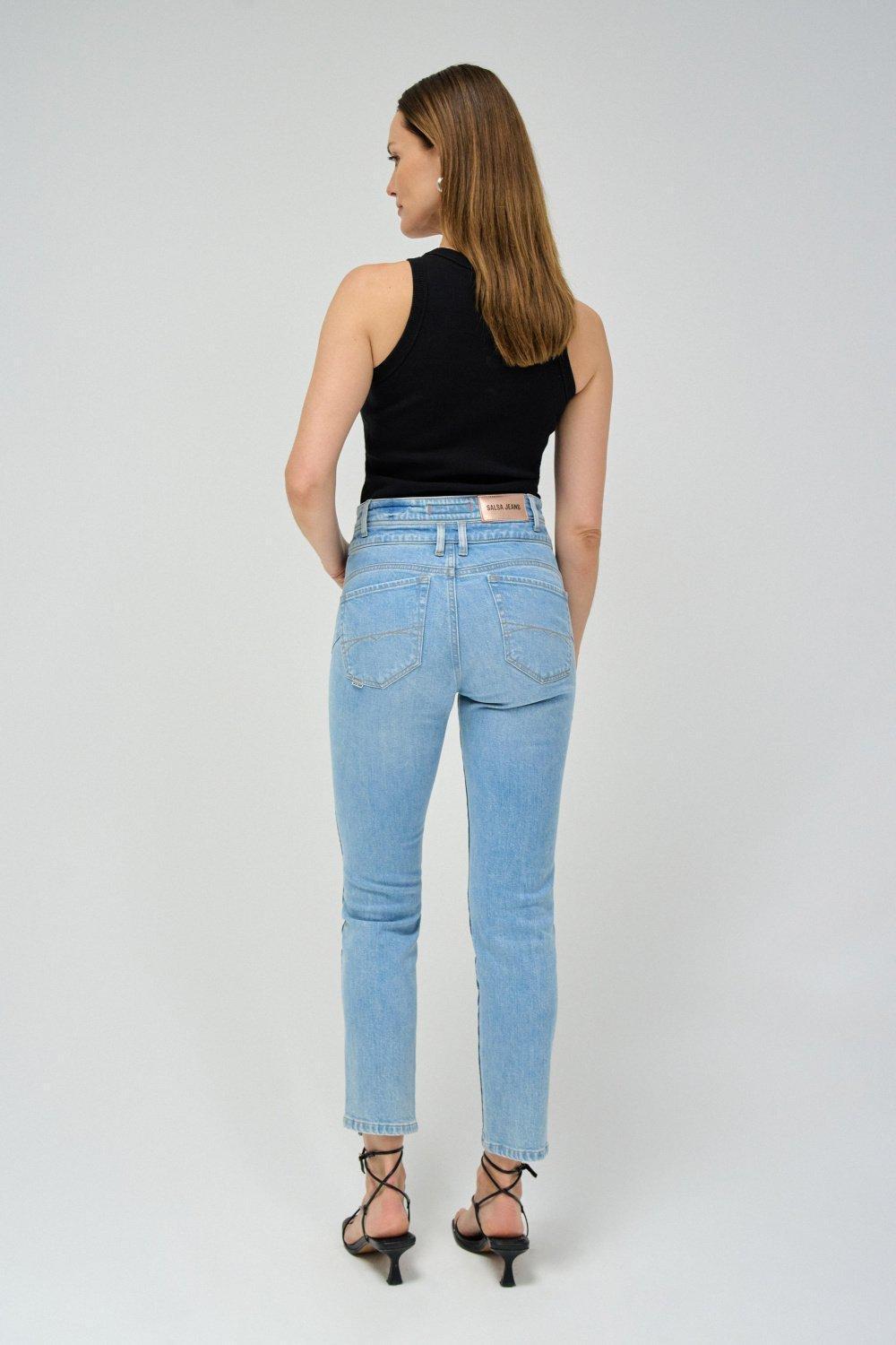 Light Wash Ankle-Length Jeans, Blue, large image number 3