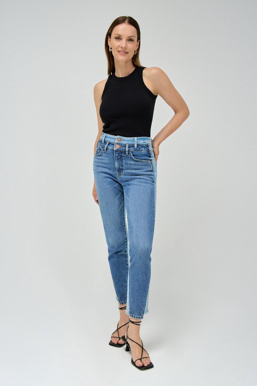 Light Wash Ankle-Length Jeans, Blue, large image number 4