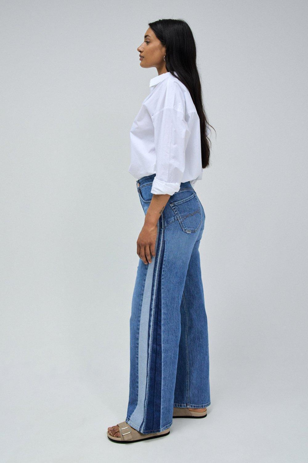 Wide-Leg Jeans, Blue, large image number 4