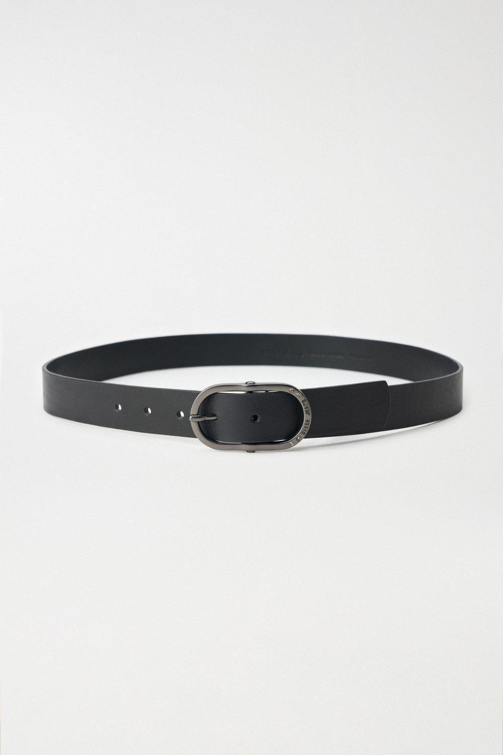 Black Leather Belt, , large image number 0