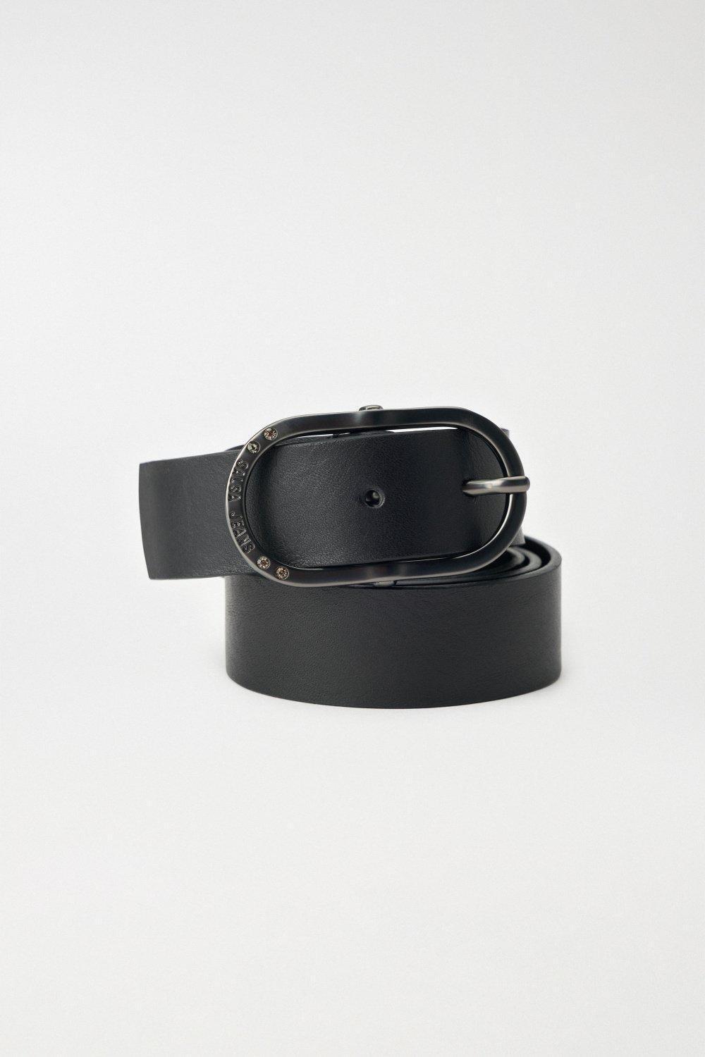 Black Leather Belt, , large image number 2