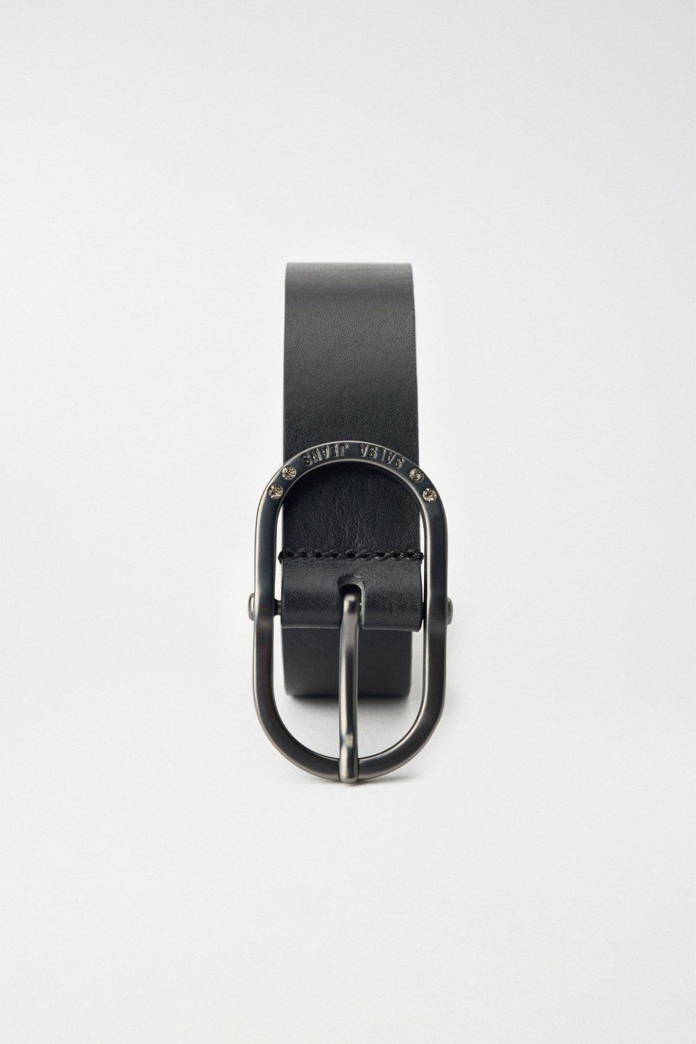 Black Leather Belt, , large image number 3