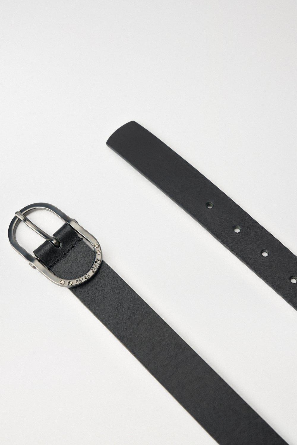 Black Leather Belt, , large image number 4