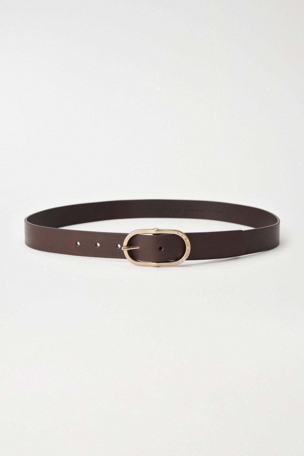 Brown Leather Belt, , large image number 0