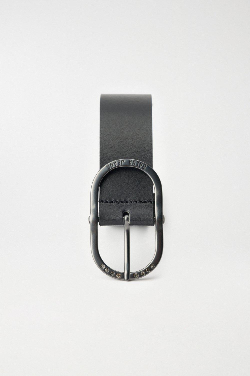 Black Leather Belt, , large image number 3
