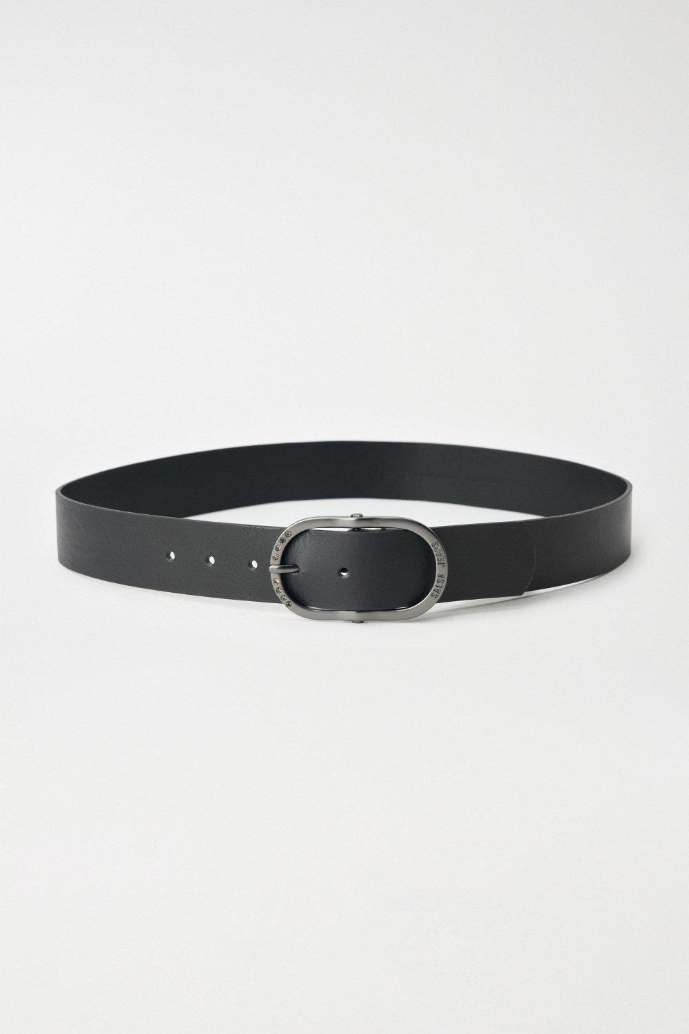 Leather Belt, Black, medium