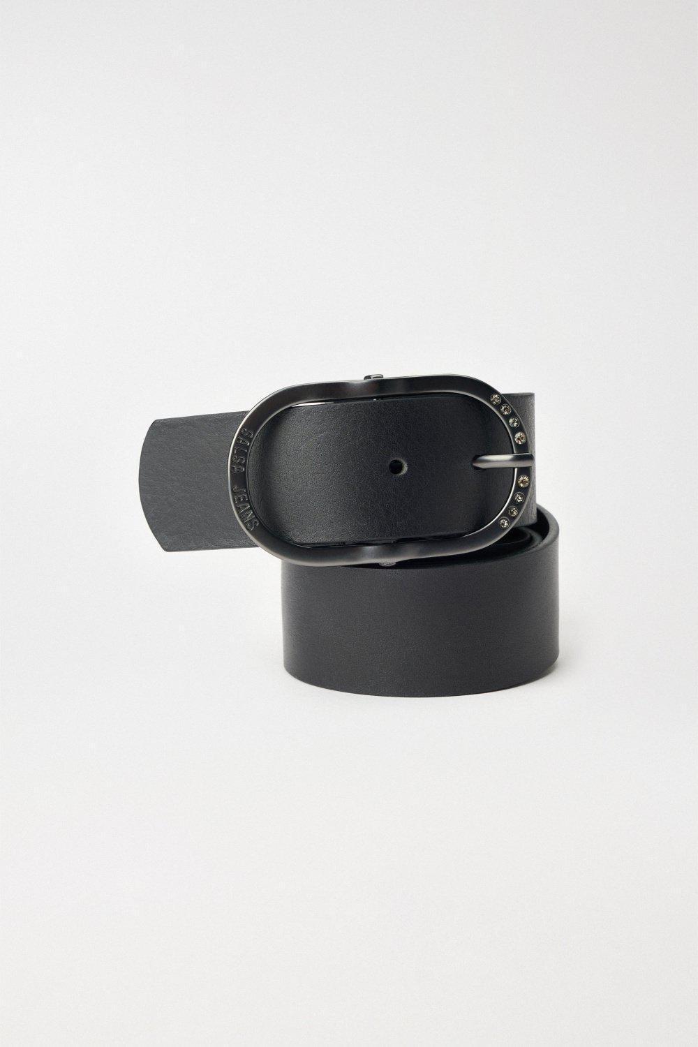 Leather Belt, Black, medium