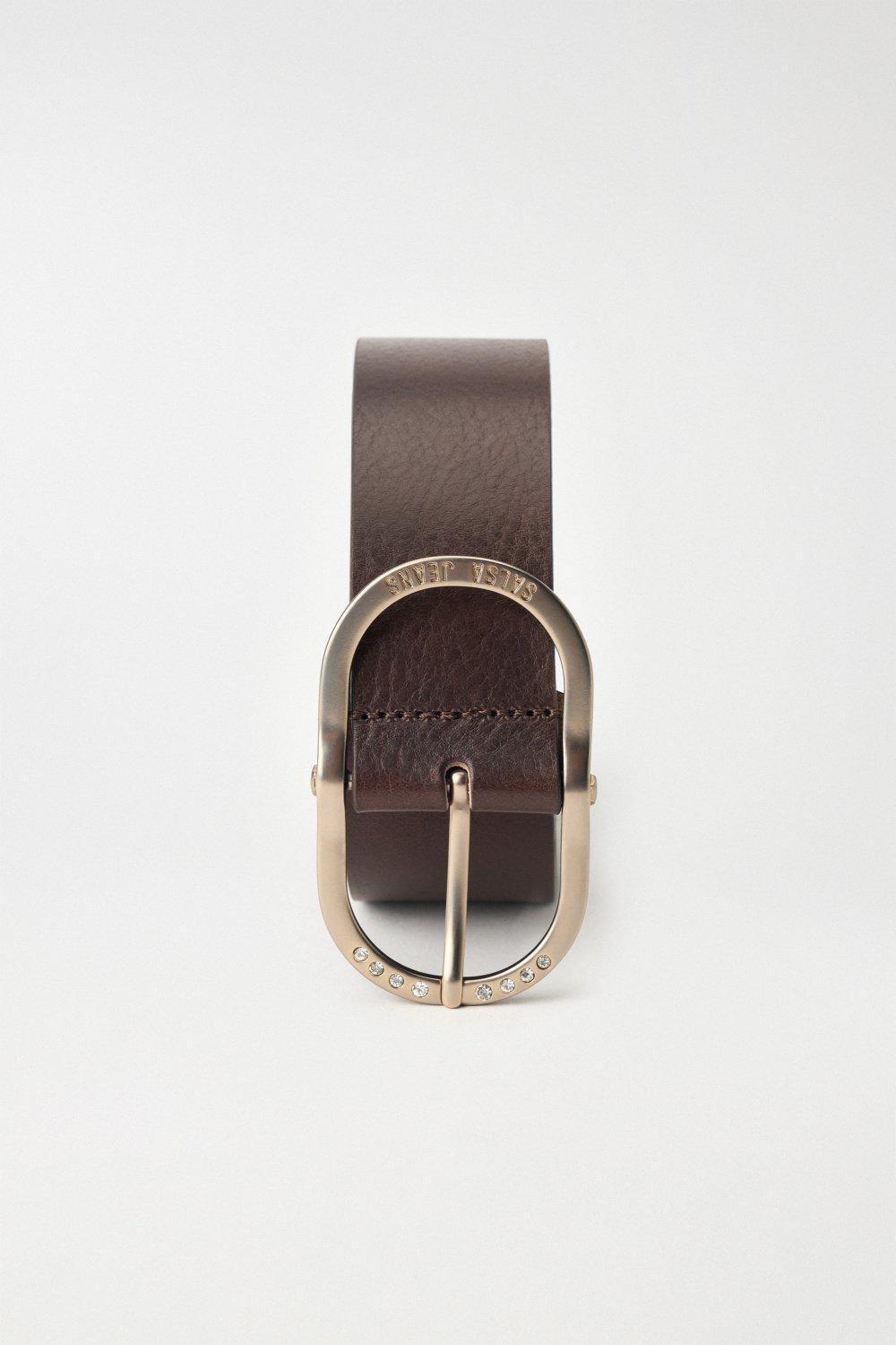 Leather Belt, Brown, large image number 3