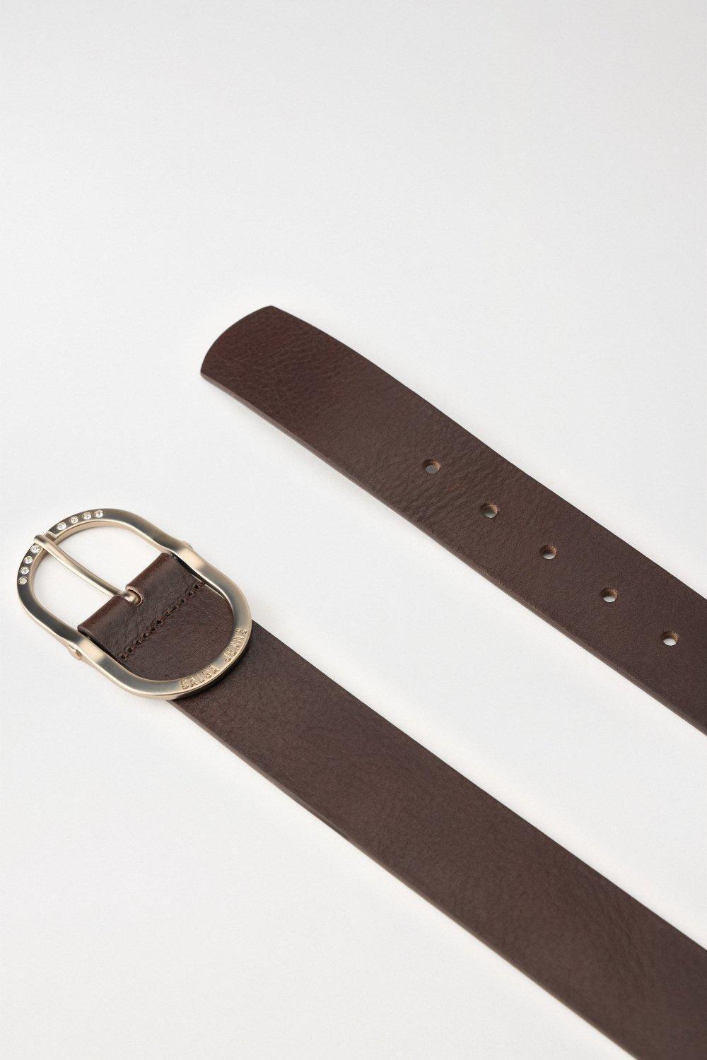 Leather Belt, Brown, large image number 4