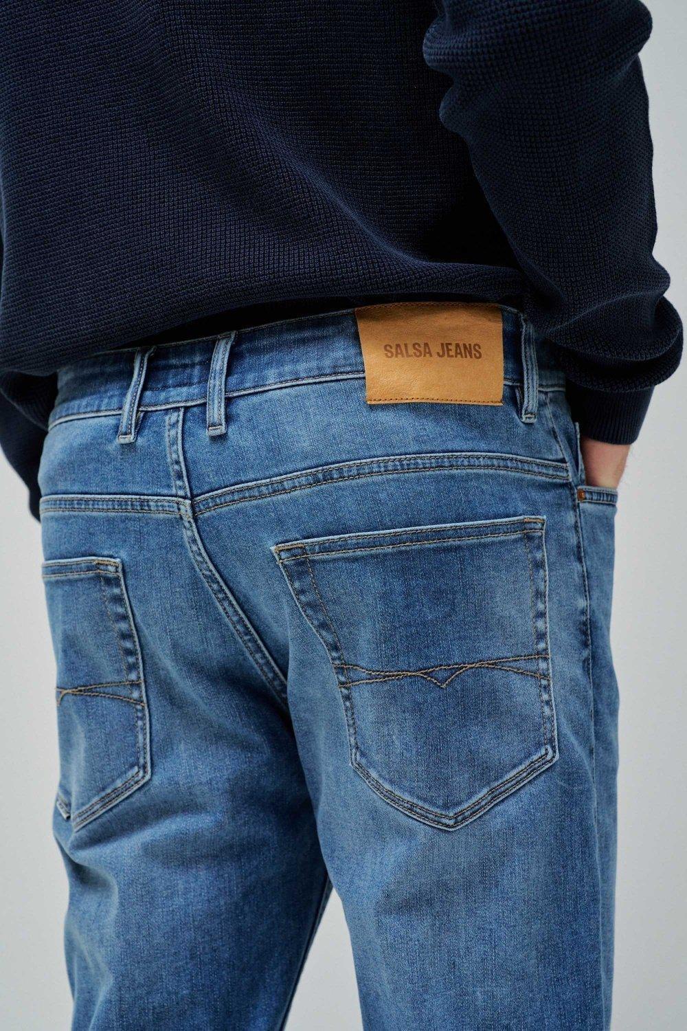 Blue REGULAR FIT COOLMAX JEANS, , large image number 4