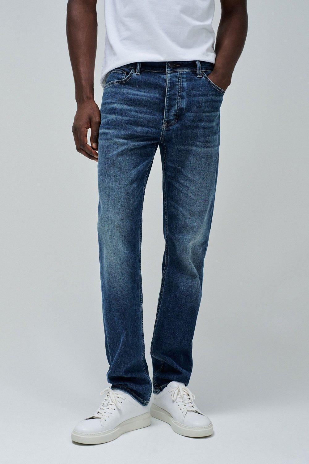 BLUE REGULAR FIT COOLMAX JEANS, , large image number 0