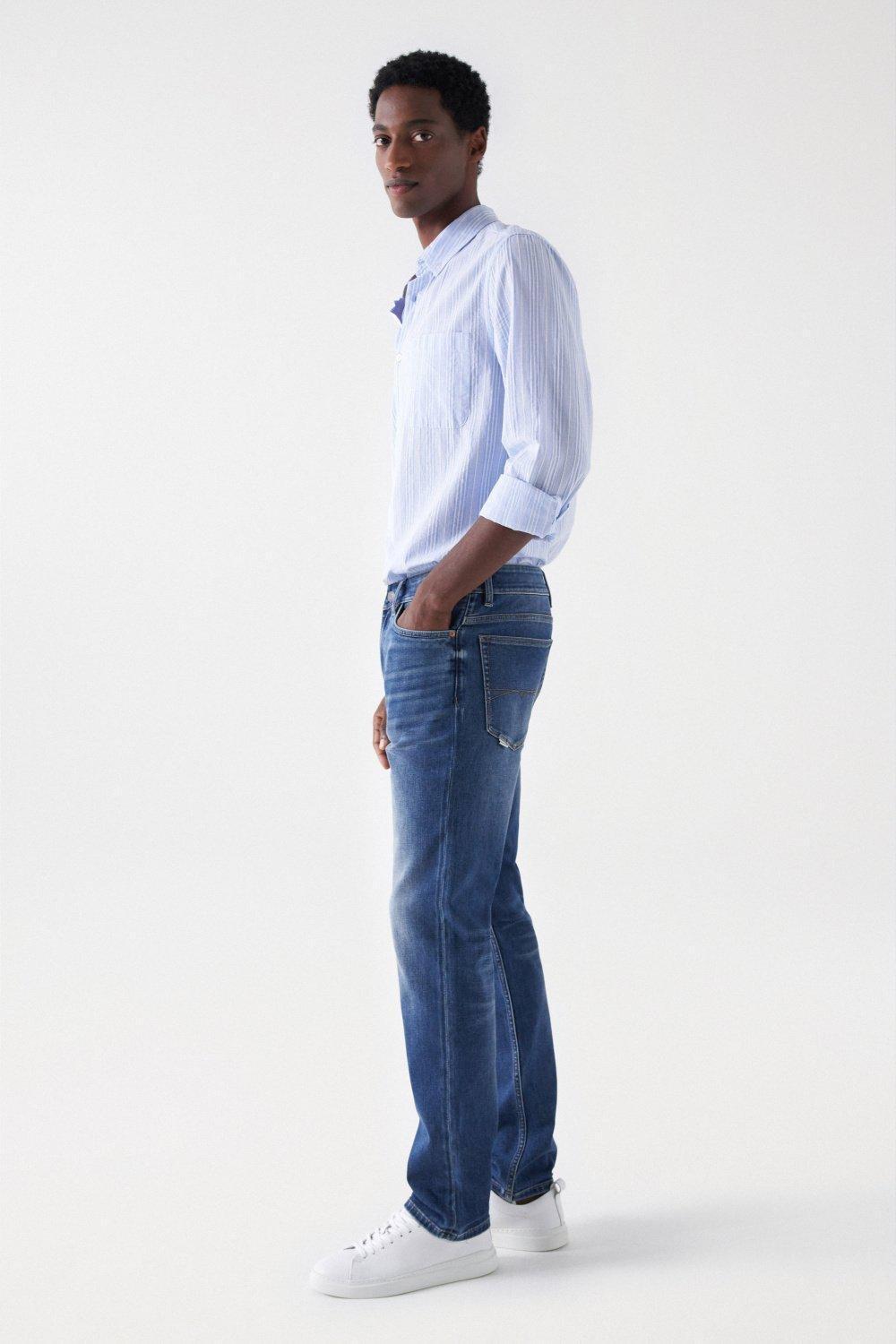Blue REGULAR FIT COOLMAX JEANS, , large image number 2
