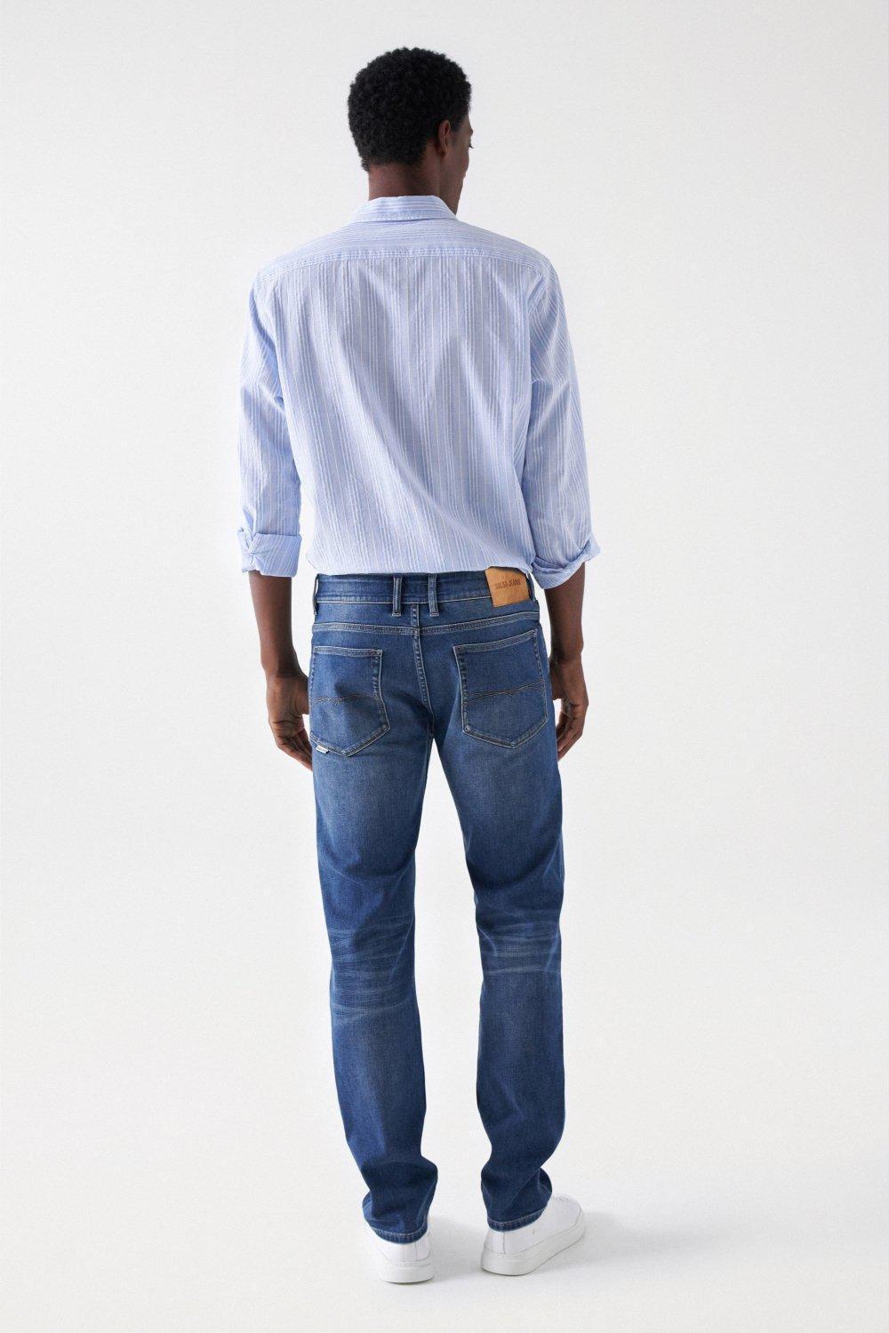 Blue REGULAR FIT COOLMAX JEANS, , large image number 3