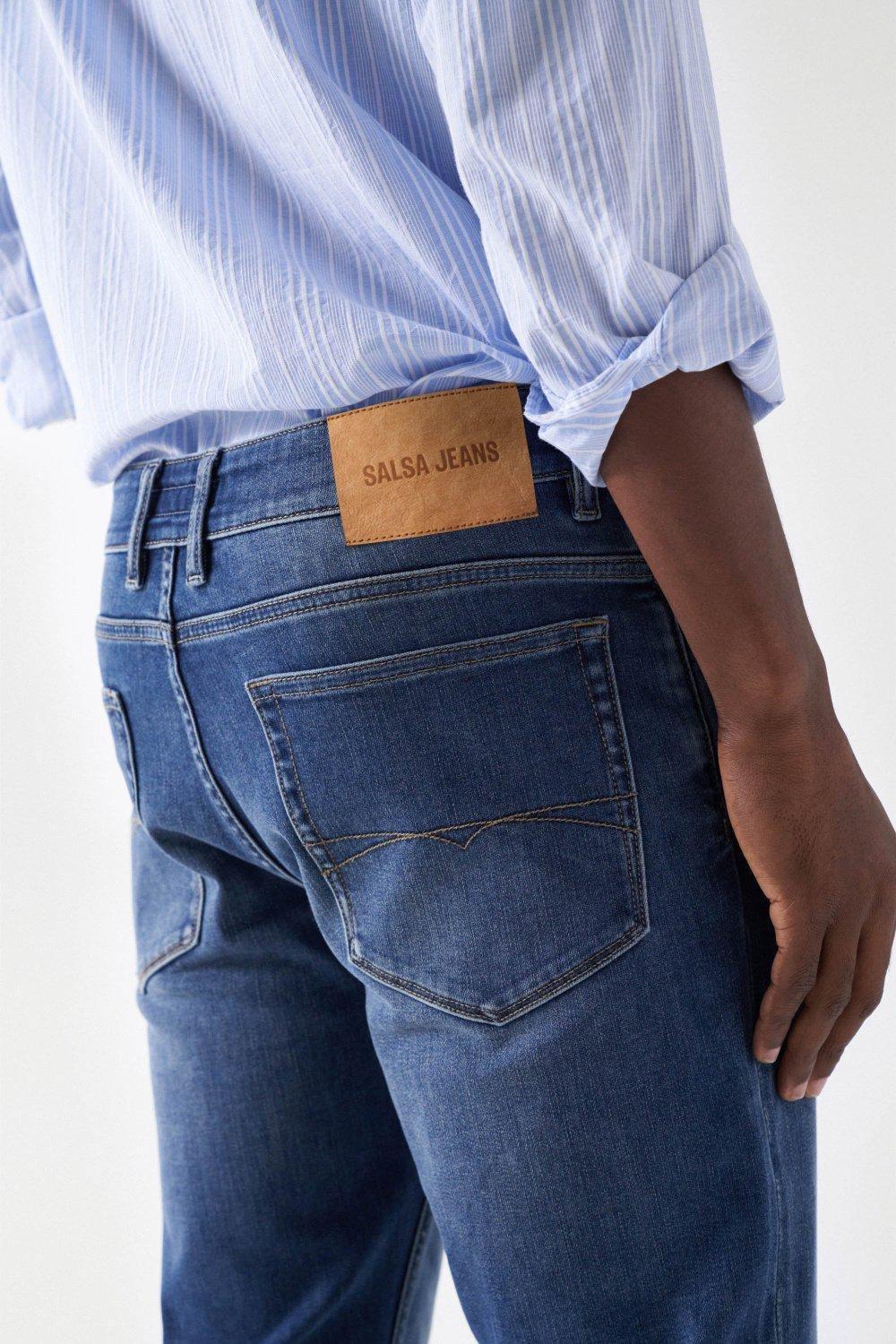 Blue REGULAR FIT COOLMAX JEANS, , large image number 4