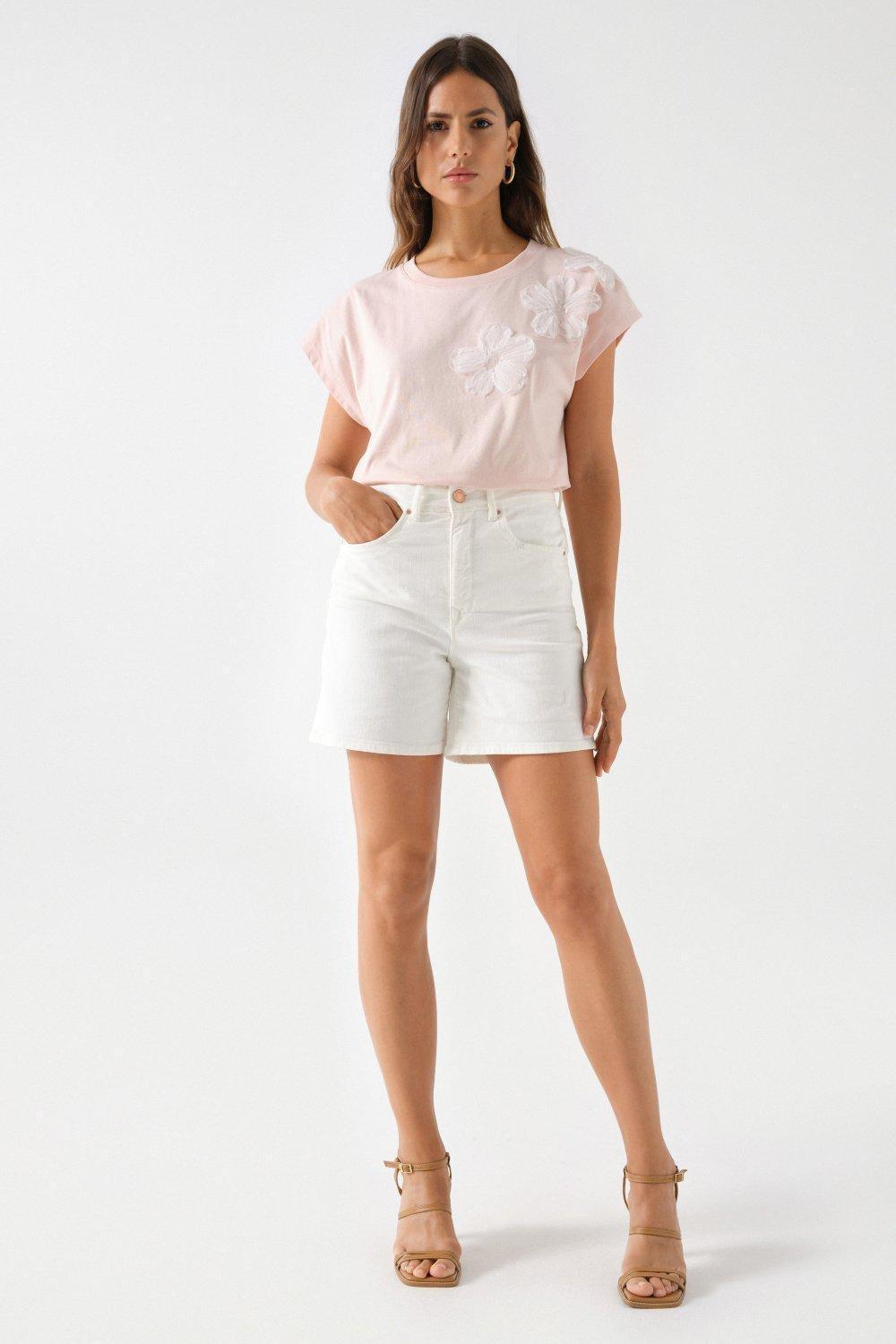 Flower Applique T-Shirt, , large image number 1