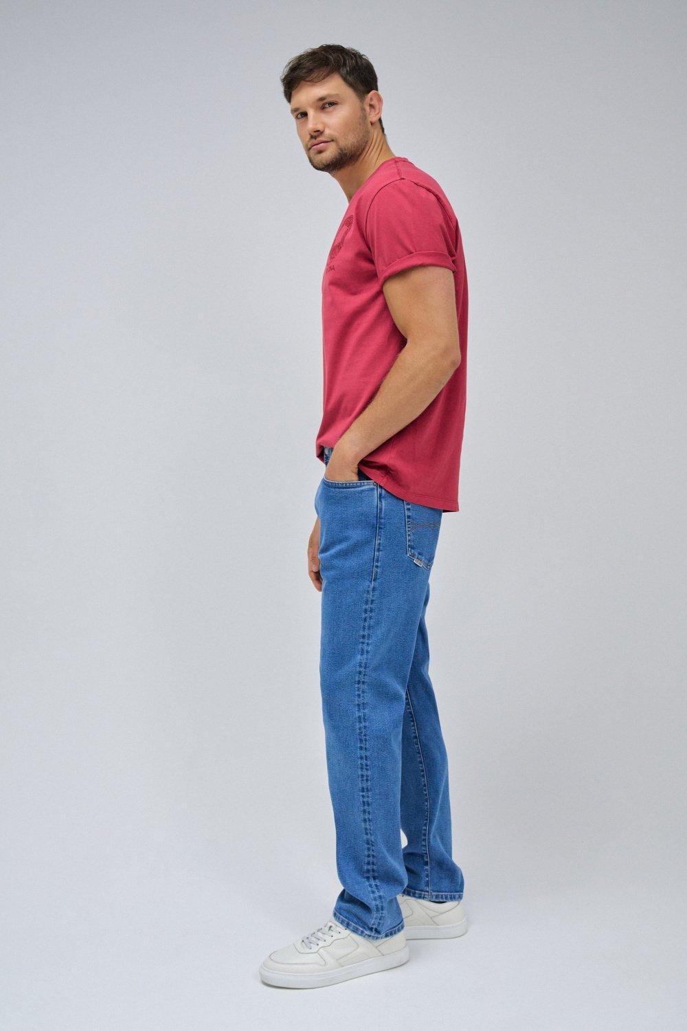 Blue Plain Straight Leg Jeans, , large image number 2