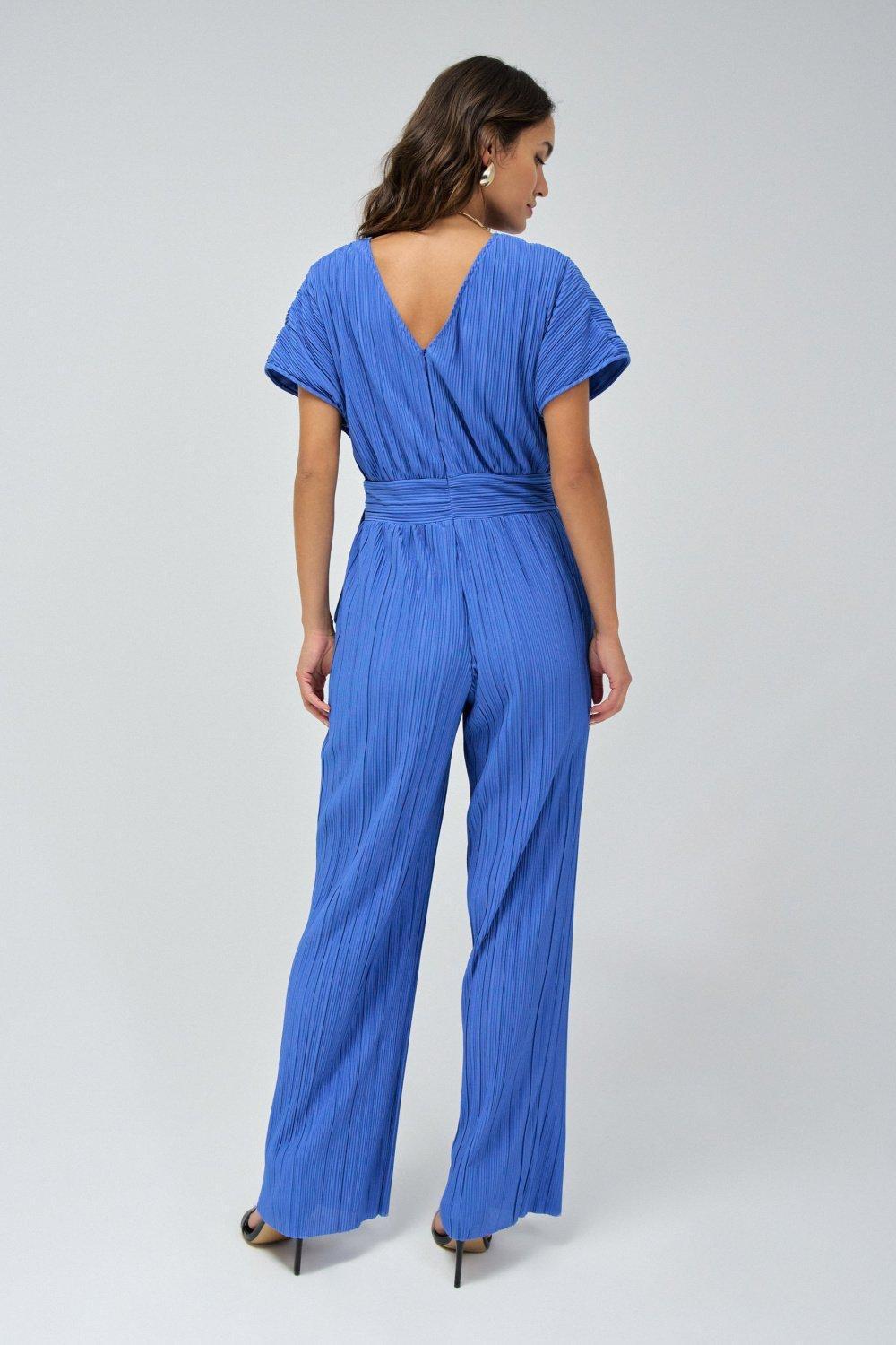 Blue Wrapped Belted Jumpsuit, , large image number 3