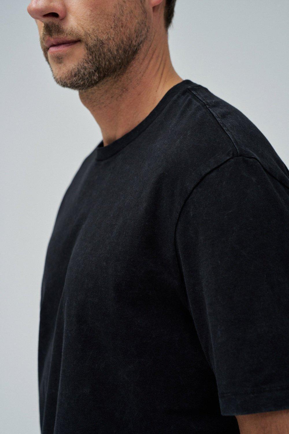 Black Solid Basic Casual T-Shirt, , large image number 4