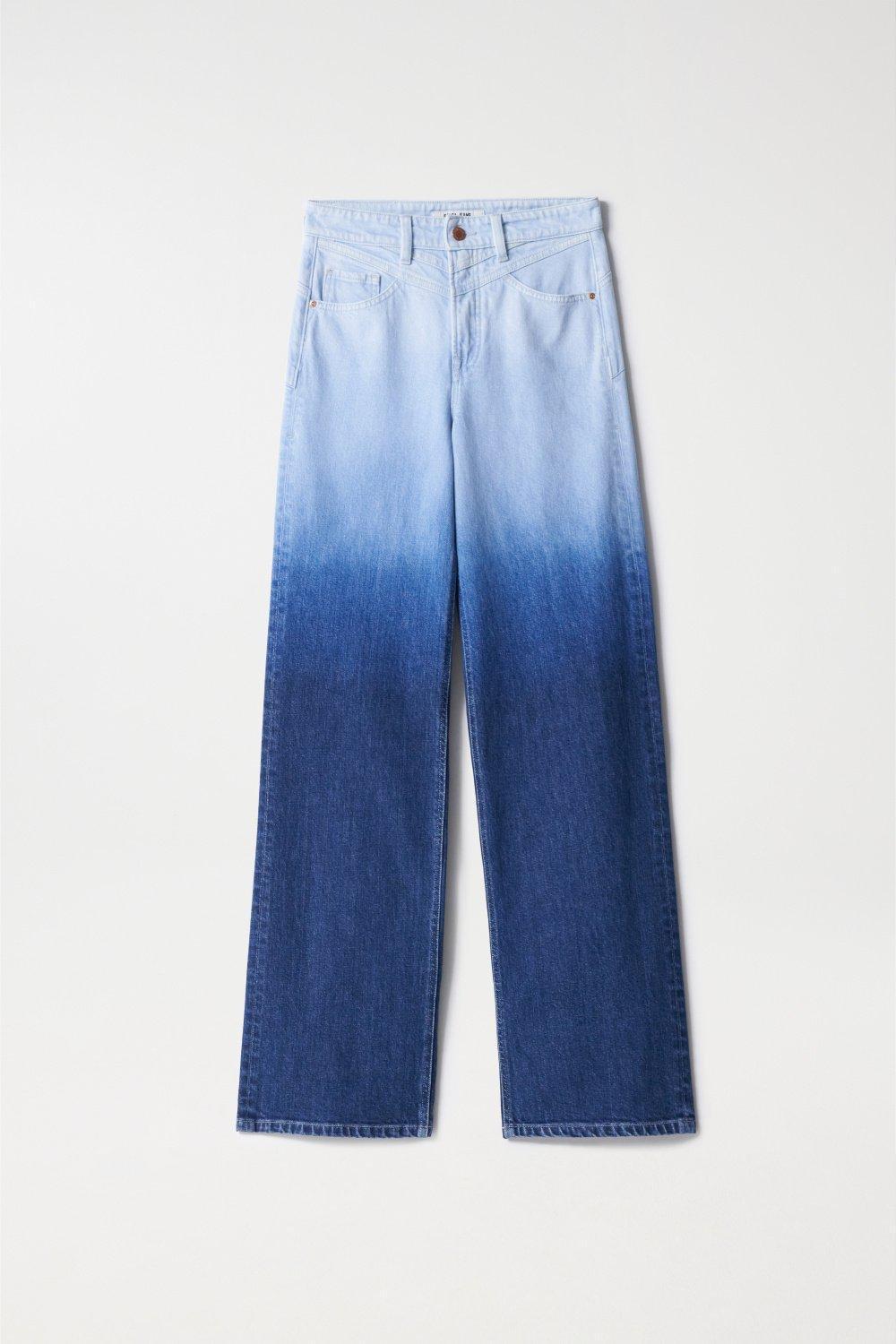 Exclusive Edition Push In Wide Jeans, Blue, large image number 4