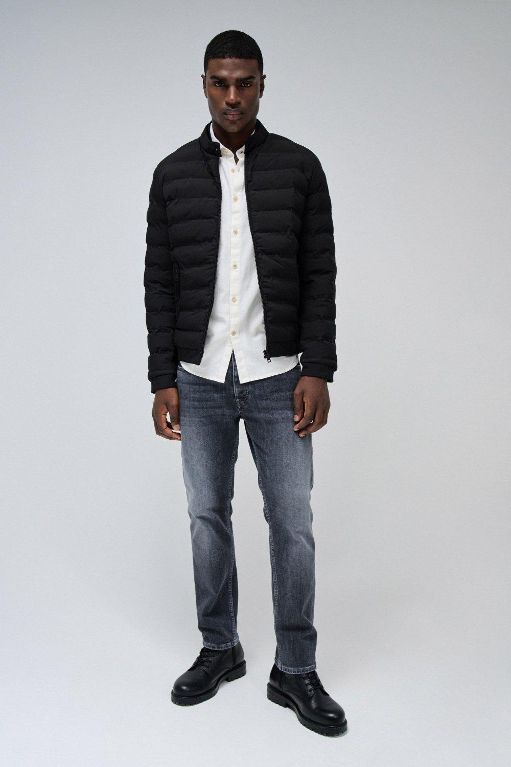 Black Solid Puffer Jacket, , large image number 1