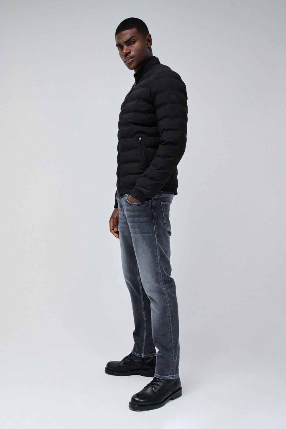 Black Solid Puffer Jacket, , large image number 2
