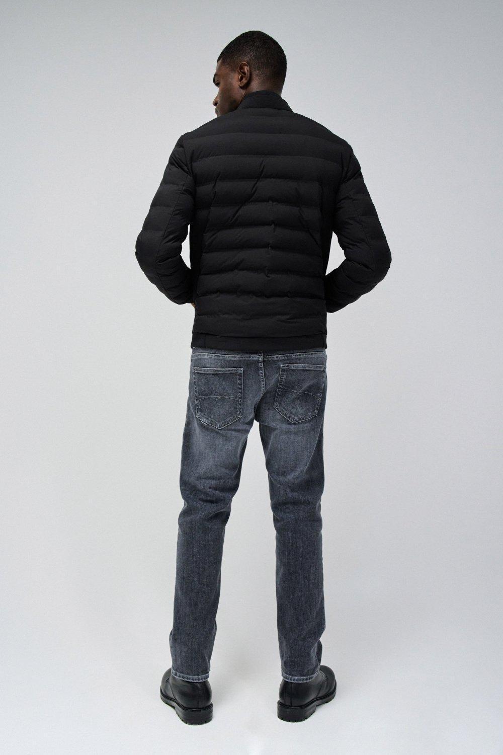 Black Solid Puffer Jacket, , large image number 3