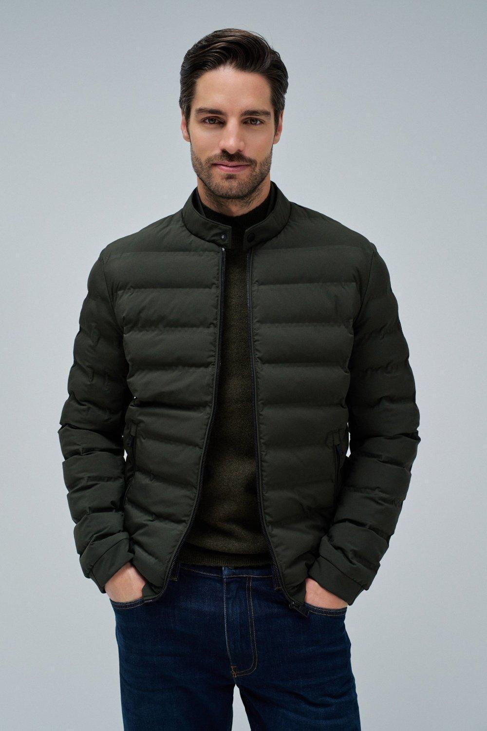 Green Puffer Jacket With Pockets, , medium