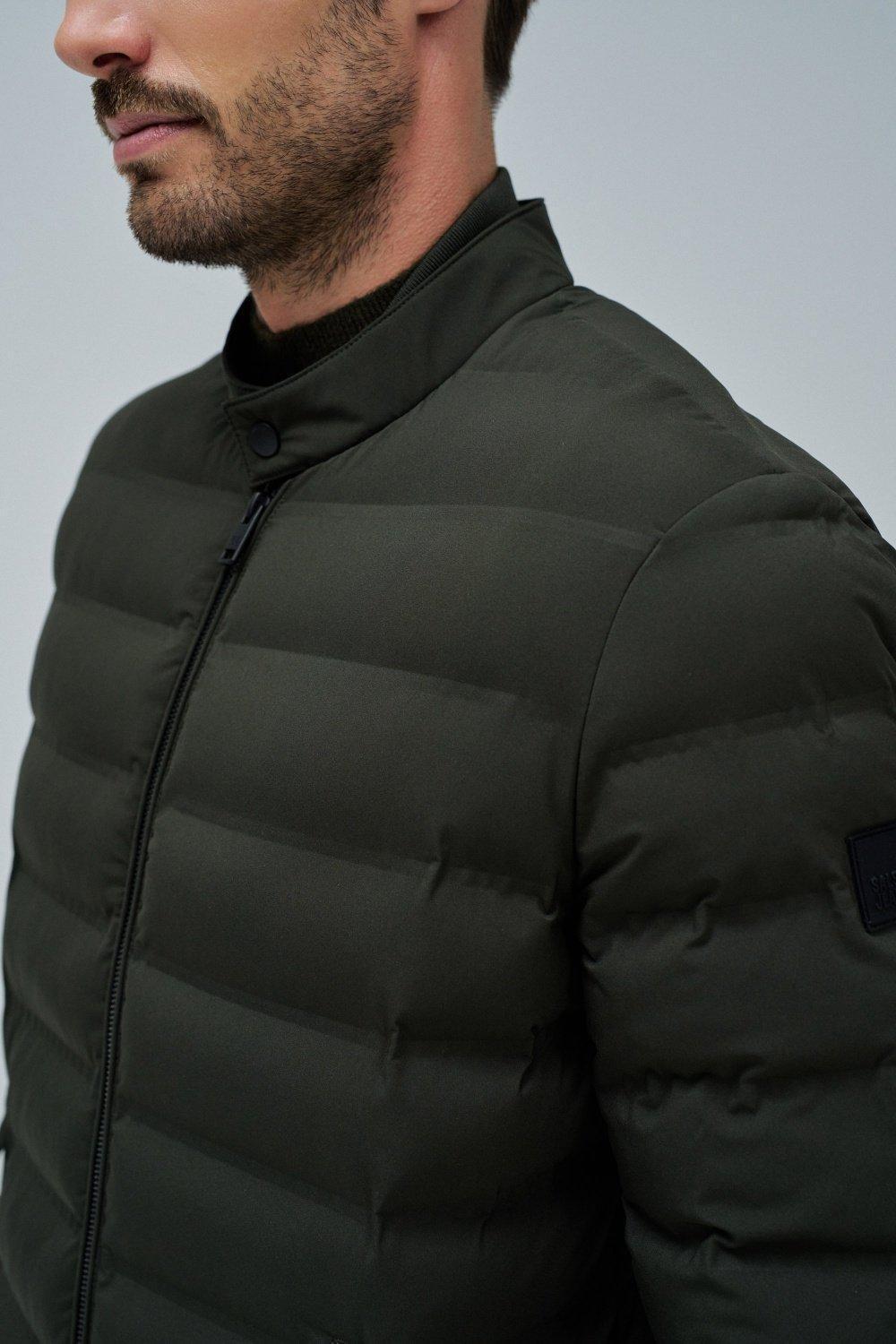 Green Puffer Jacket With Pockets, , large image number 4