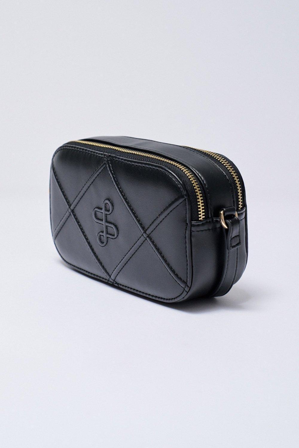 Black Quilted Handmade Crossbody Bag, 2101_000, large image number 2