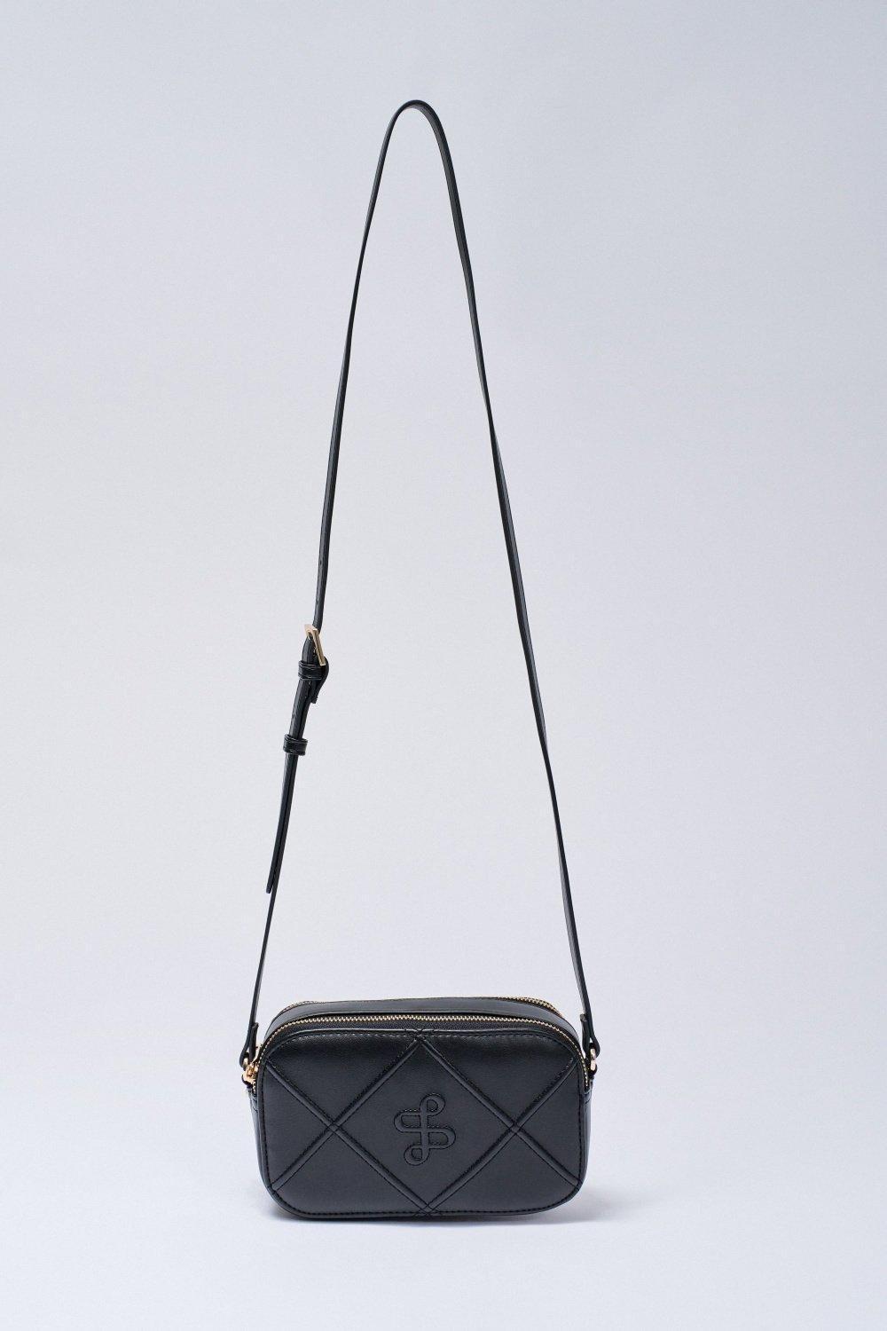 Black Quilted Handmade Crossbody Bag, 2101_000, large image number 4