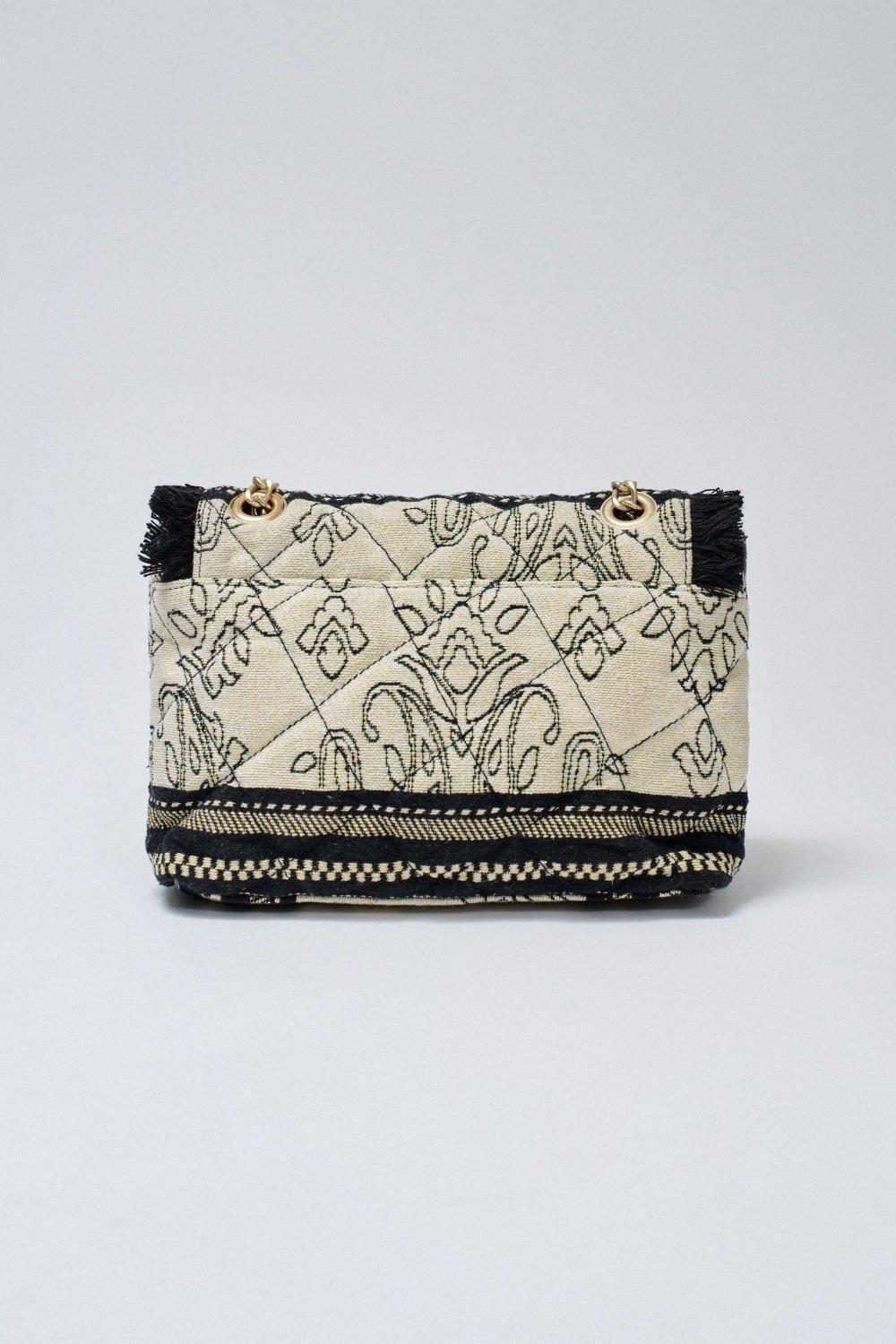 Suitcase With Jacquard Embroidery, Beige, large image number 3