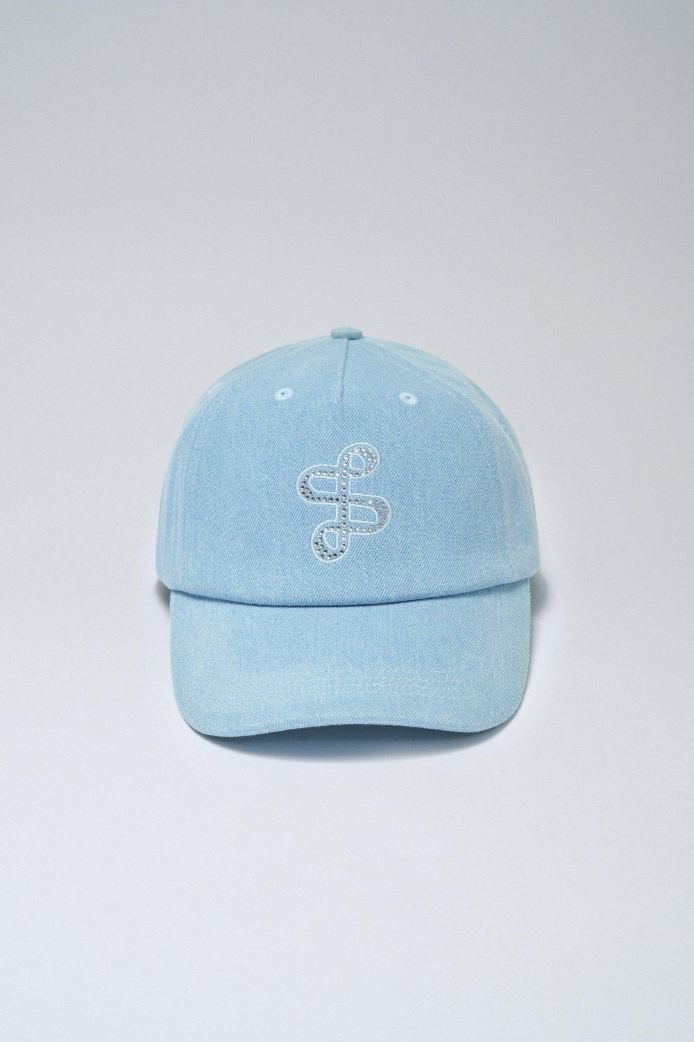 Blue Embroidered Denim Cap, , medium
