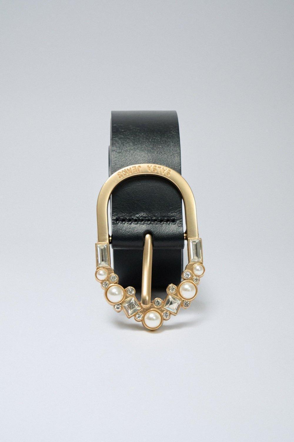 Leather Belt, Black, large image number 3