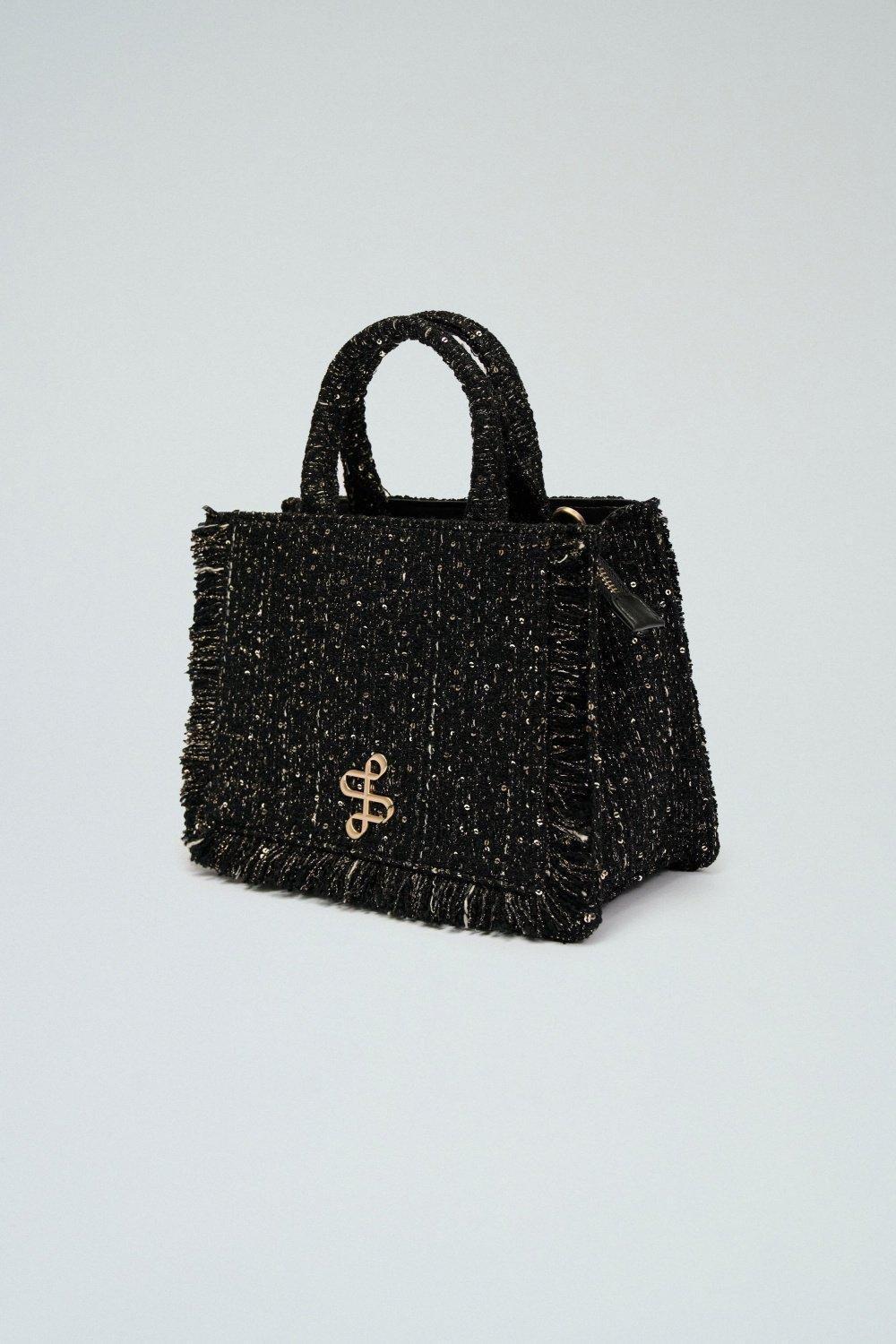 Black Fringe Laptop Bag, 2101_000, large image number 2