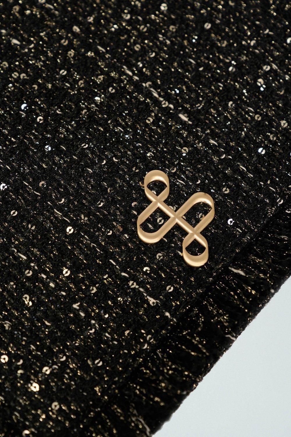 Totebag With Tweed, Black, large image number 1