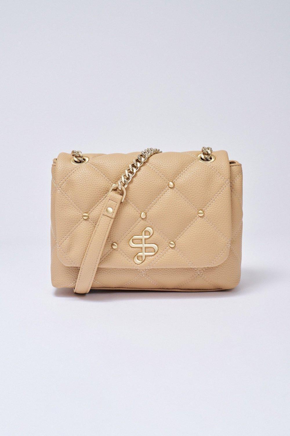 Brown Quilted Handmade Crossbody, 2101_910, large image number 0
