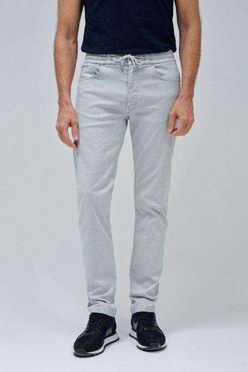 GRAY Plain Tapered Joggers, , large image number 0