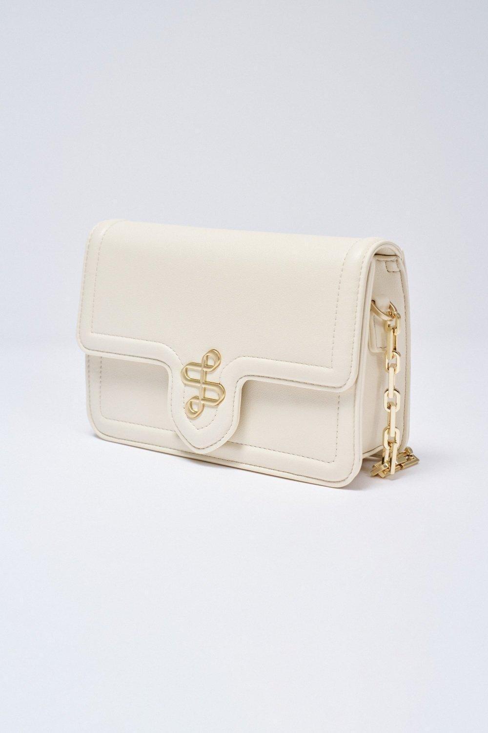 Leather Crossbody Bag, Beige, large image number 2