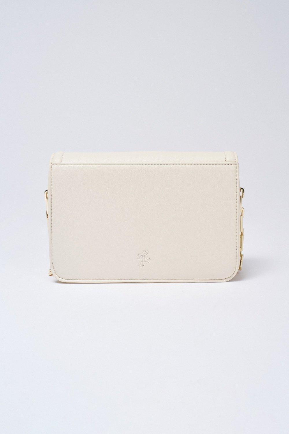 Leather Crossbody Bag, Beige, large image number 3