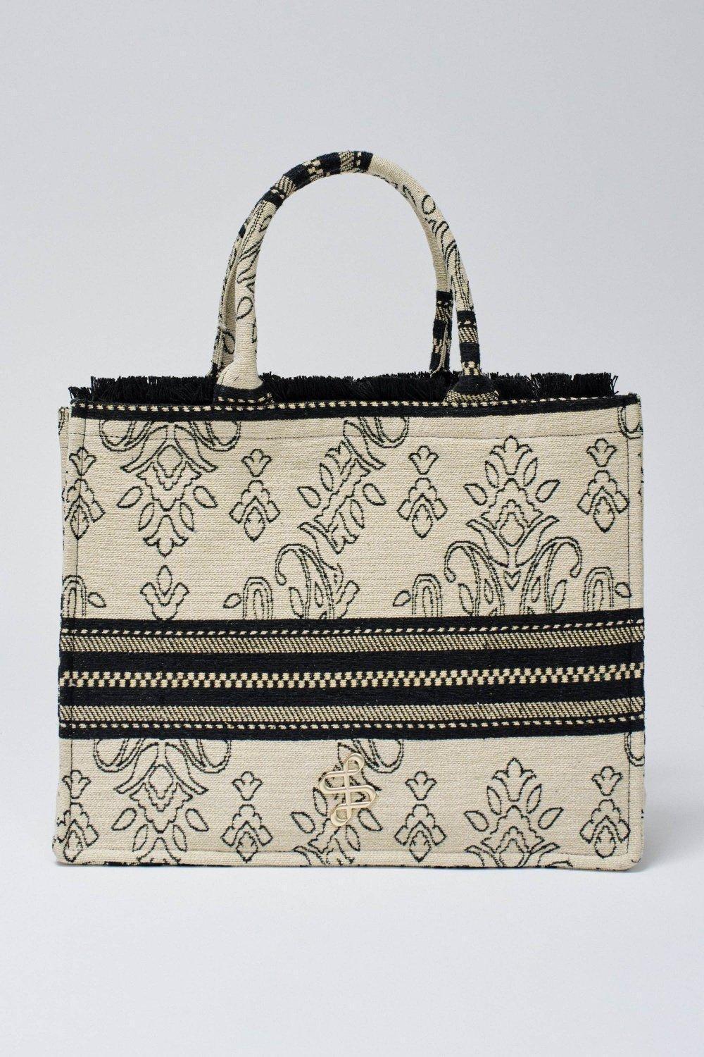 Tote bag With Jacquard Embroidery, 2101_110, large image number 0