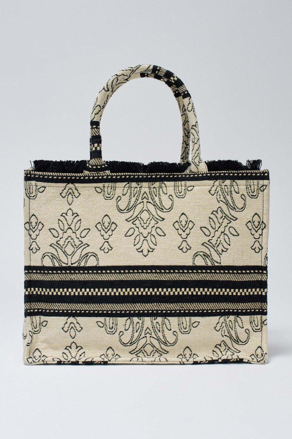 Tote bag With Jacquard Embroidery, 2101_110, large image number 3