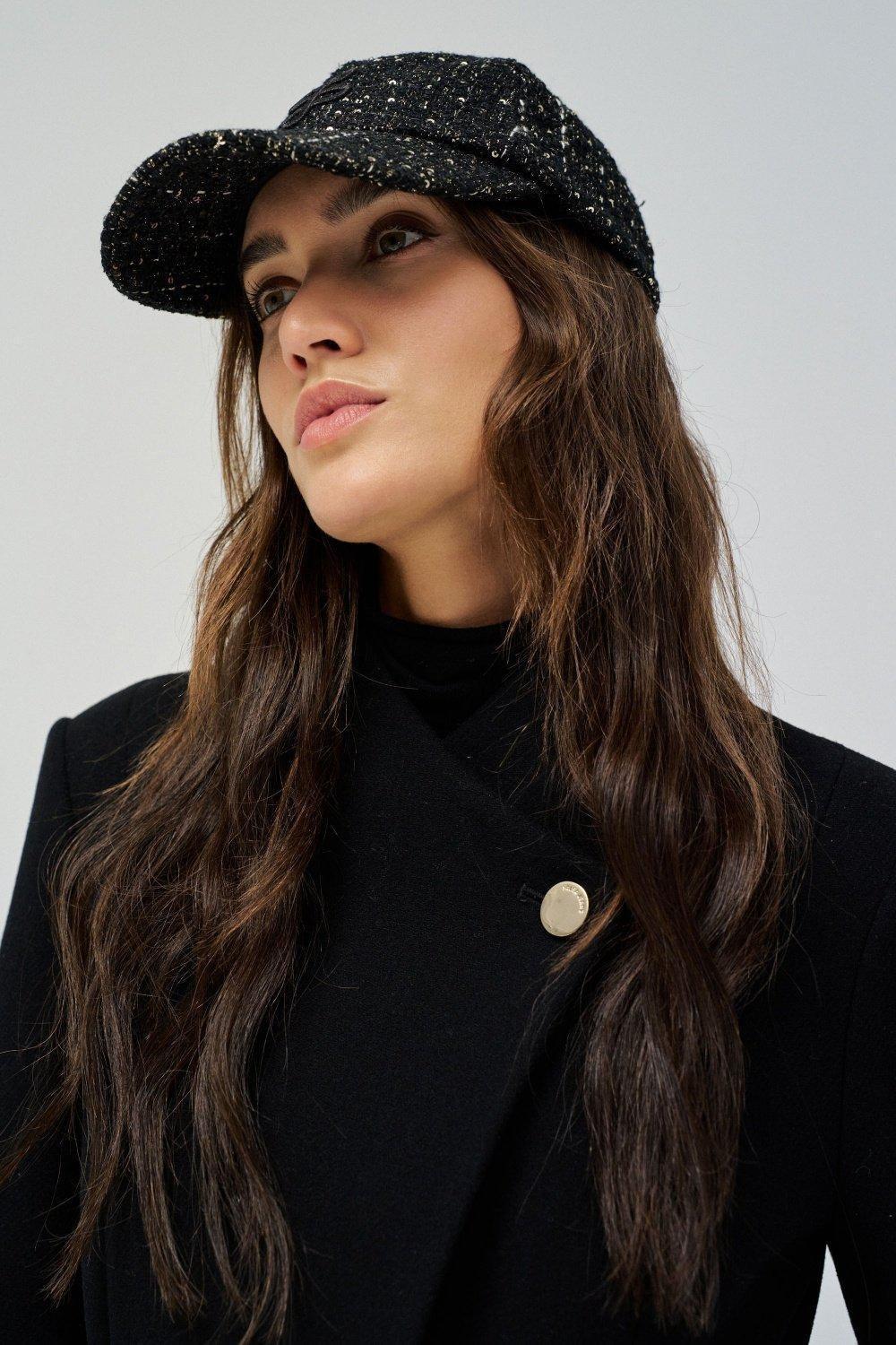 Tweed Cap, Black, large image number 1