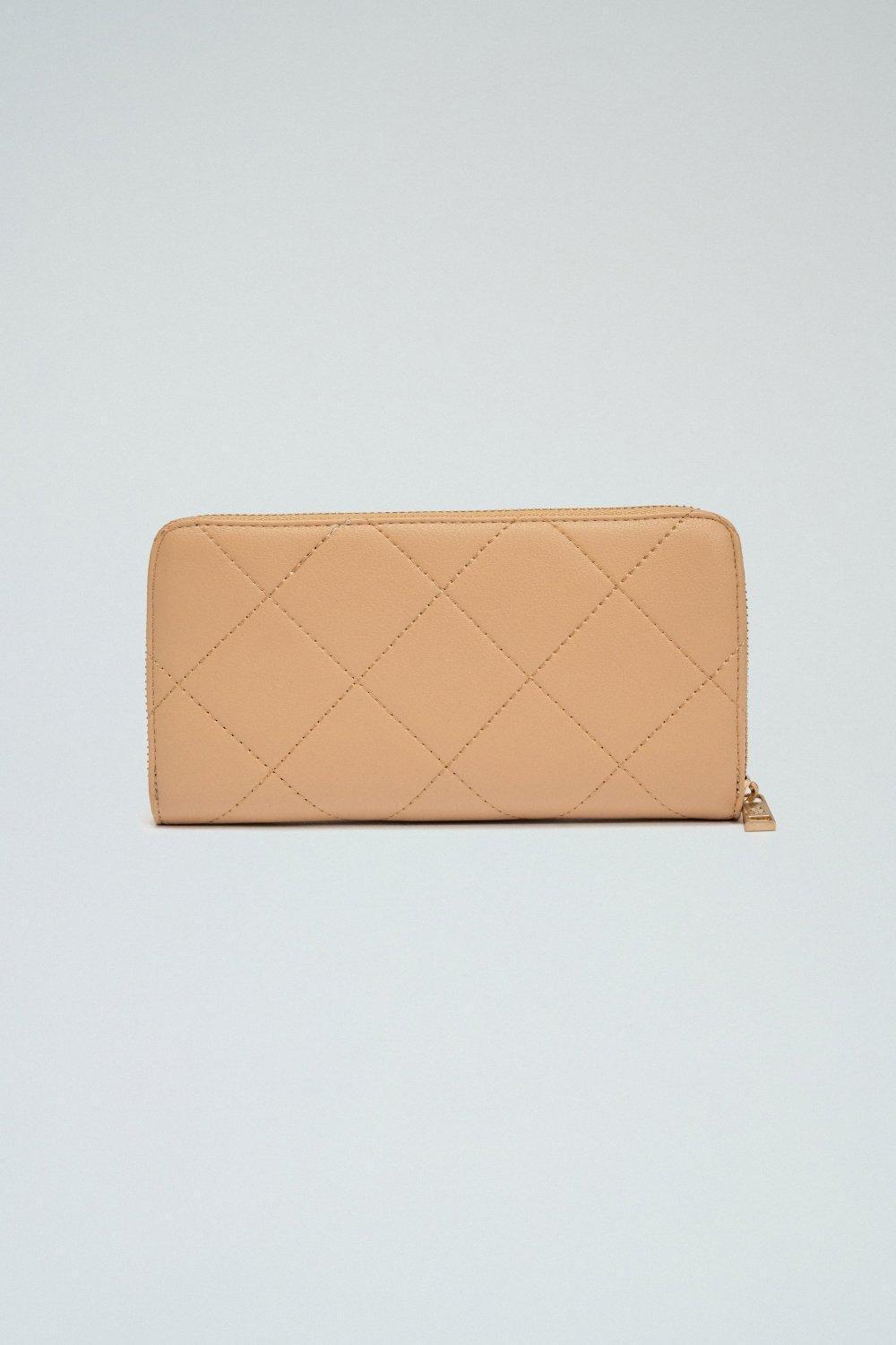 Brown Quilted Wallet, 2101_910, large image number 3
