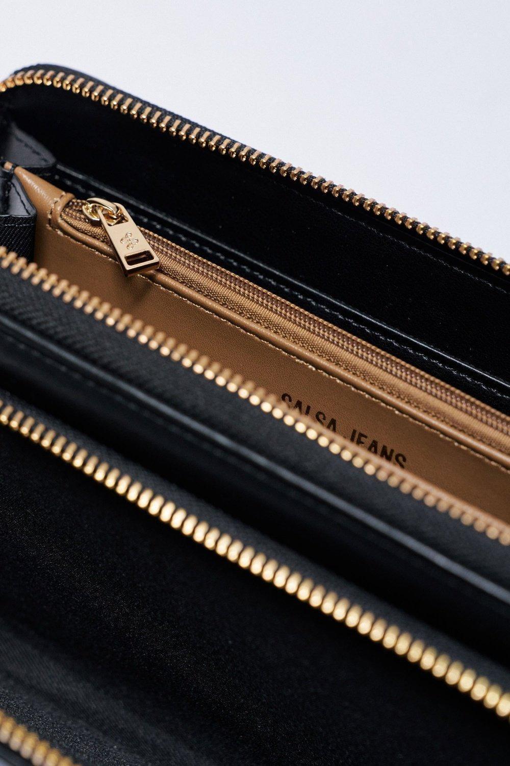 Leather Crossbody Bag, Black, medium