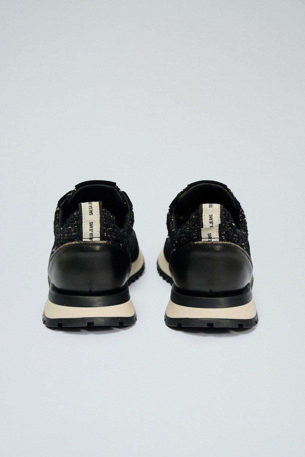 Black Lace-Up Sneakers, , large image number 4