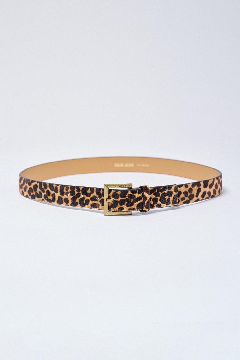 Brown Buckle Leather Belt, , medium
