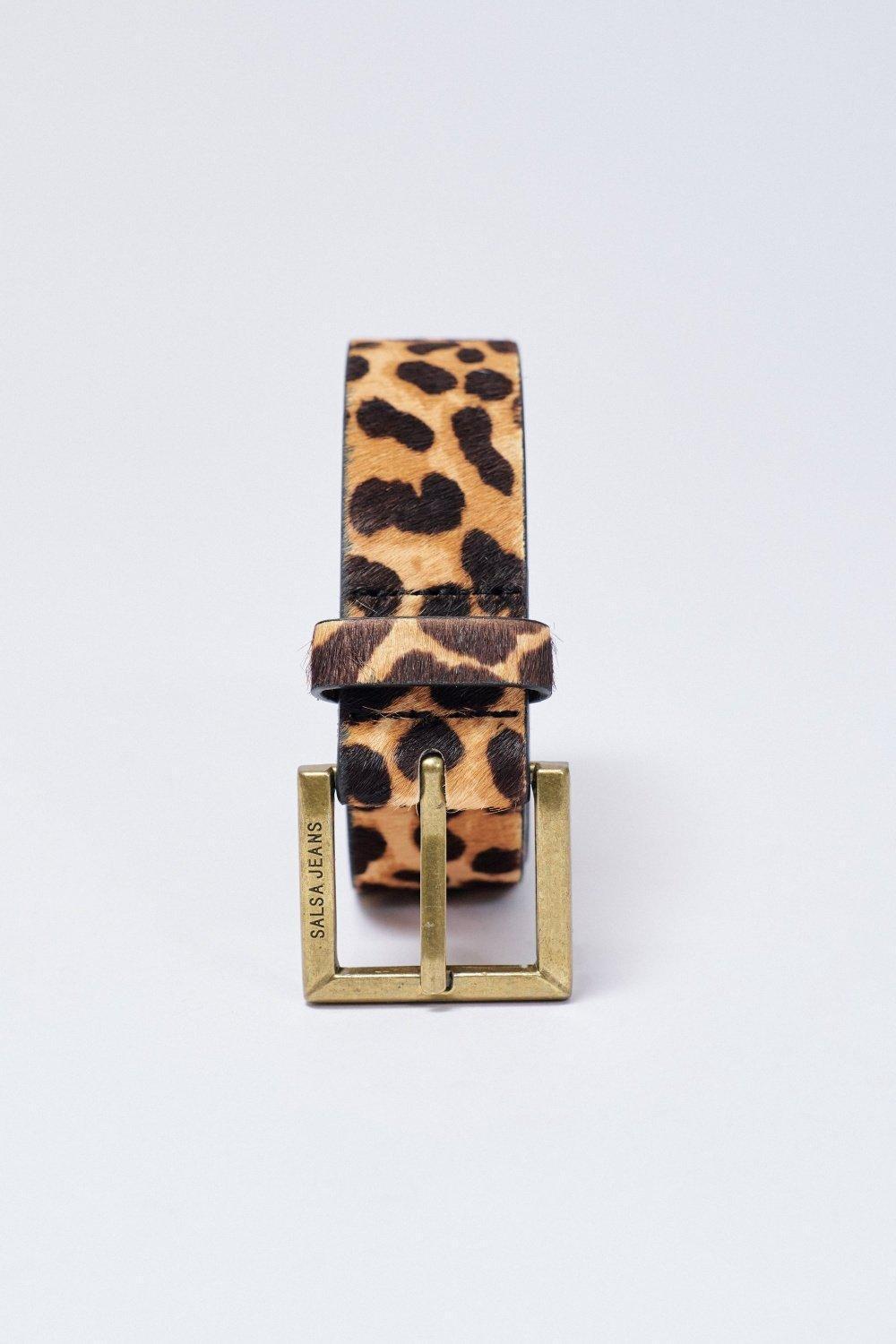 Animal Print Leather Belt, , large image number 2