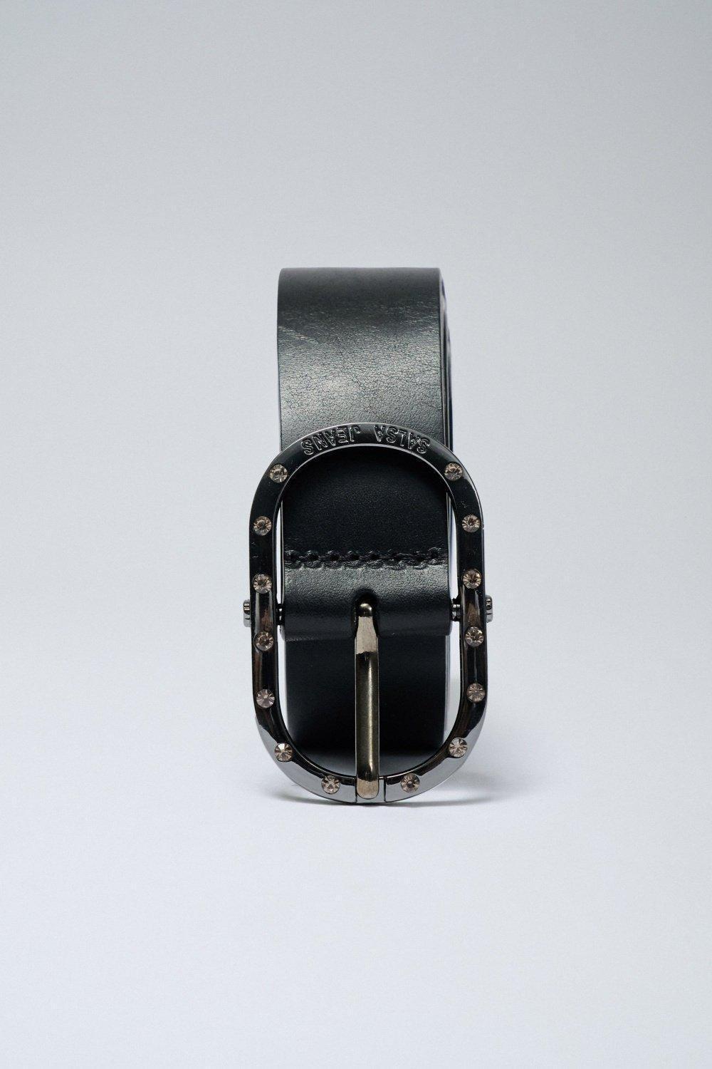 Black Engraved Logo Buckle Belt, , large image number 3