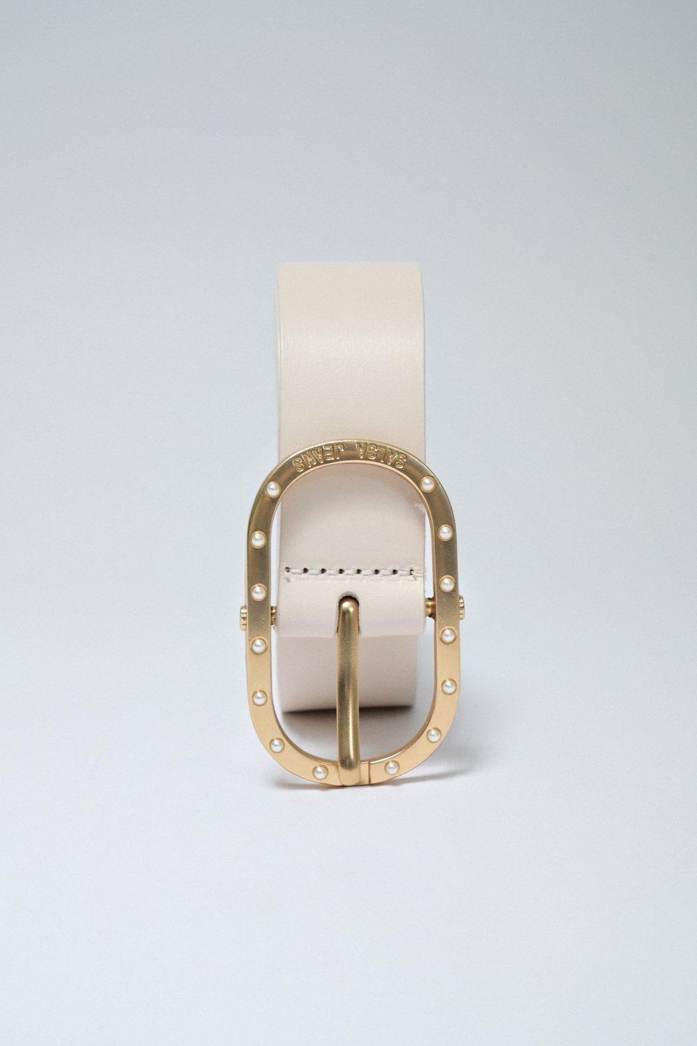 Beige Buckle Belt, , large image number 2